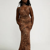 BRONTE GATHERED MESH DRESS