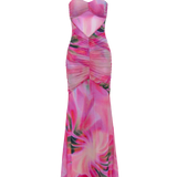 BRONTE GATHERED MESH DRESS