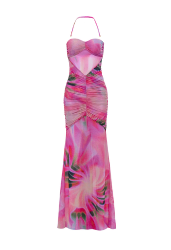 BRONTE GATHERED MESH DRESS