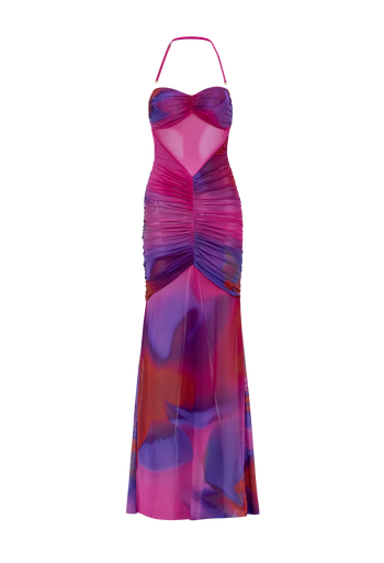 BRONTE GATHERED MESH DRESS