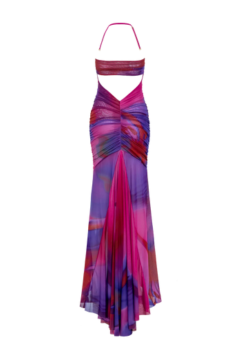 BRONTE GATHERED MESH DRESS