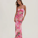 BRONTE GATHERED MESH DRESS