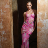 BRONTE GATHERED MESH DRESS