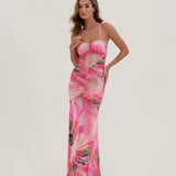 BRONTE GATHERED MESH DRESS