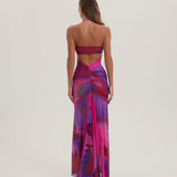 BRONTE GATHERED MESH DRESS