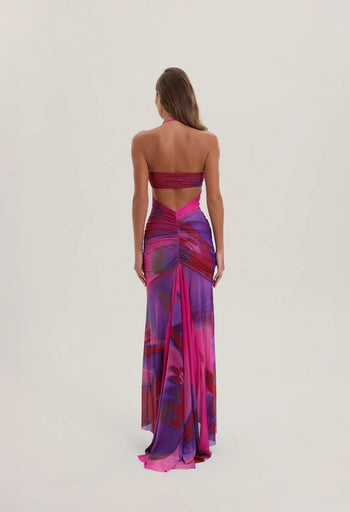 BRONTE GATHERED MESH DRESS