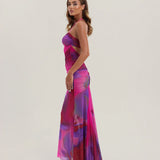 BRONTE GATHERED MESH DRESS