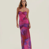 BRONTE GATHERED MESH DRESS