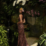 BRONTE GATHERED MESH DRESS