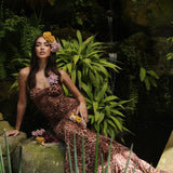 BRONTE GATHERED MESH DRESS