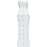 CELESTE CRYSTAL WHITE MAXI DRESS