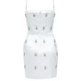 CELESTE CRYSTAL WHITE MINI DRESS