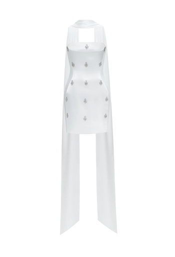 CELESTE CRYSTAL WHITE MINI DRESS