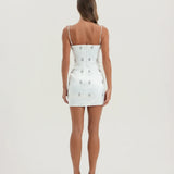 CELESTE CRYSTAL WHITE MINI DRESS