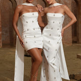 CELESTE CRYSTAL WHITE MAXI DRESS