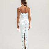CELESTE CRYSTAL WHITE MAXI DRESS