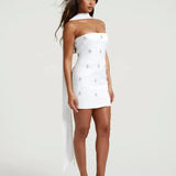CELESTE CRYSTAL WHITE MINI DRESS