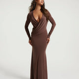 STELLA DRAPED MAXI DRESS