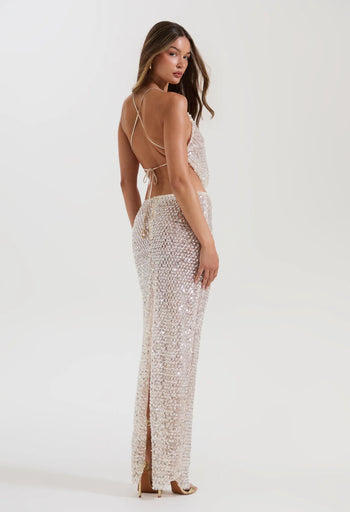 CRYSTAL QUARTZ MAXI SKIRT