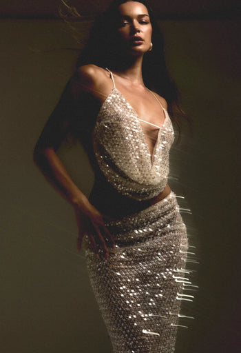 CRYSTAL QUARTZ MAXI SKIRT