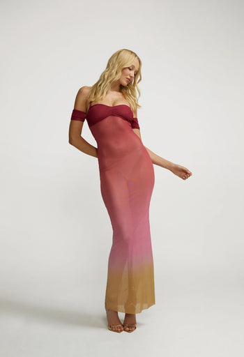 KARIN OMBRE MESH DRESS