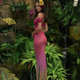 KARIN OMBRE MESH DRESS