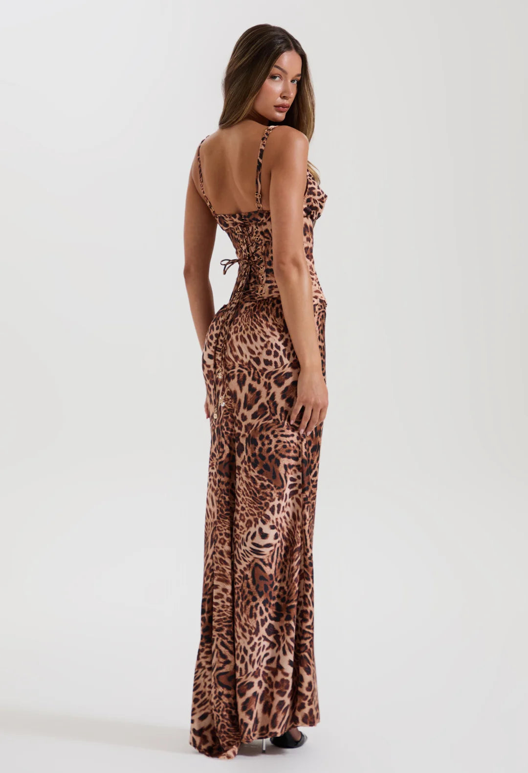 Leopard Maxi Slip Dress Halter Neck Leopard Print Leopard Plunge Dress NEW ? The Lace Leopard Maxi Slip Dress Halter Neck Leopard Print Leopard Plunge Dress NEW ? The Lace