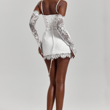 LILLIA SATIN LACE MINI SKIRT