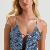 CRYSTAL QUARTZ DRAPED TOP