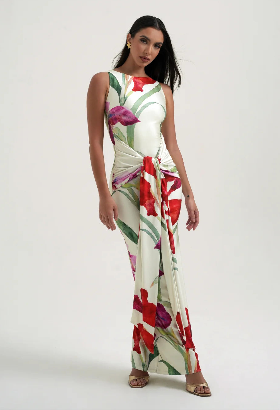 chinese dress ladies Skye Floral Burnout Velvet Dress main image 0